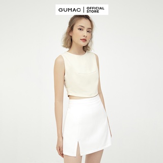 Áo kiểu nữ phối nút gumac màu kem ab5119
