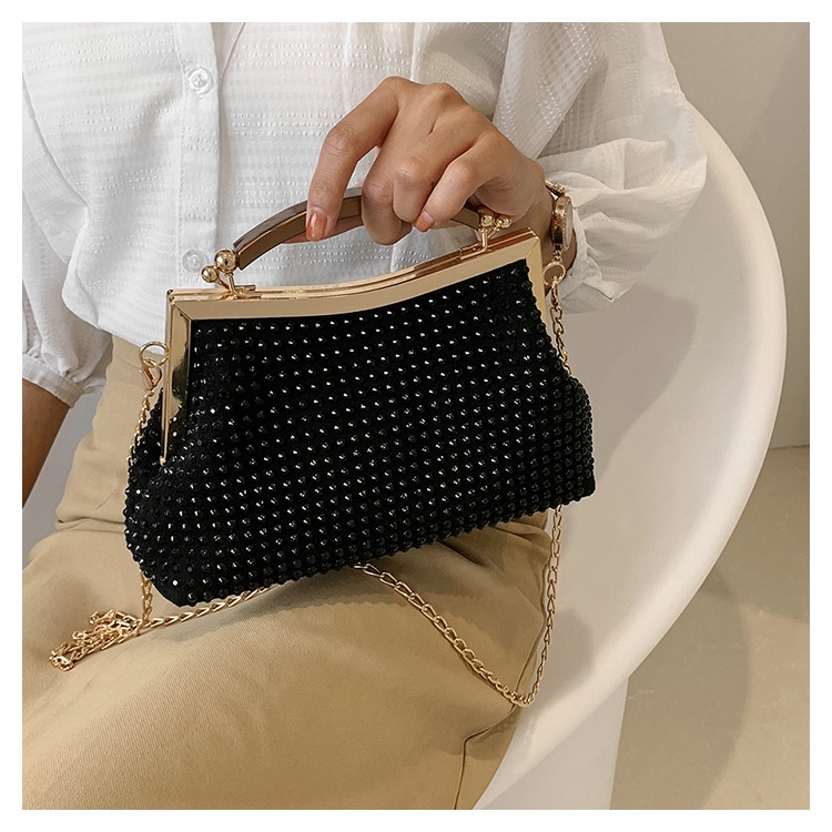 Túi Đeo JASMIN NOIR Chéo Nắp Gập Đính Kim Cương Giả Thời Trang Dành Cho Nữ