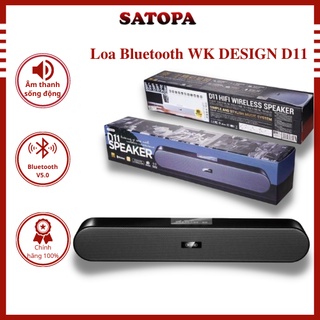 Loa bluetooth mini WK DESIGN D11 Loa thanh mini bluetooth V5.0 hỗ trợ USB thẻ nhớ Jack 3.5 kết nối tivi máy tính- SATOPA