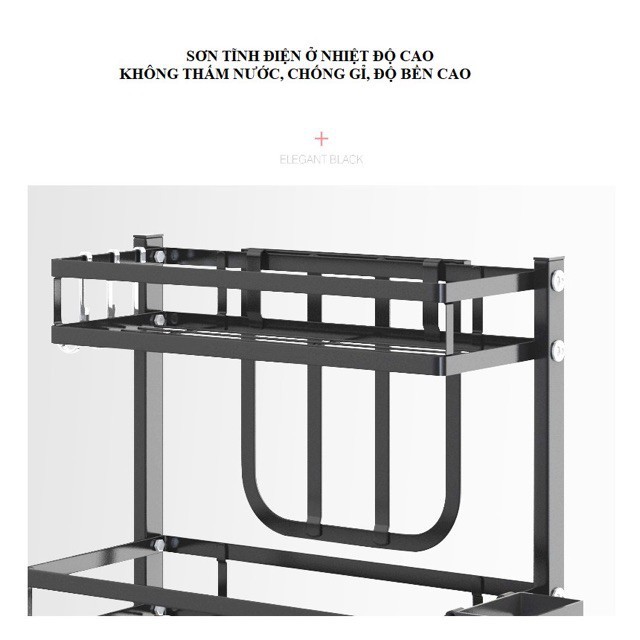 Kệ đựng gia vị 2 tầng cao cấp, đầy đủ phụ kiện, kệ gia vị nhà bếp inox đa năng