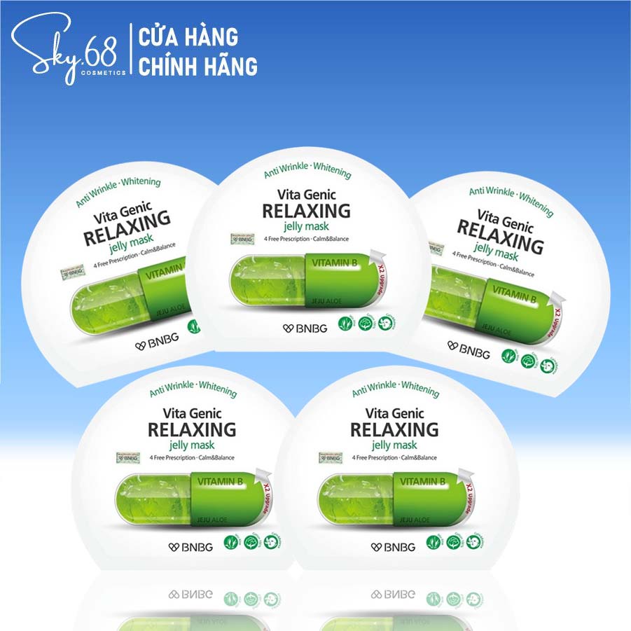 Combo 5 miếng Mặt Nạ BNBG Vita Genic Relaxing Jelly Mask 30ml x 5 - Vitamin B