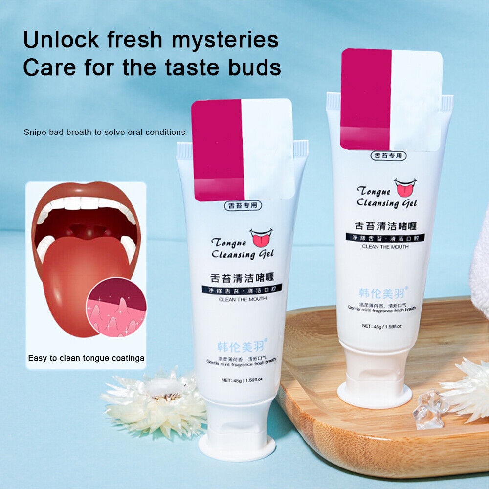 Gel Vệ Sinh Lưỡi Chiết Xuất Bạc Hà Tươi Mát 45g Kèm Cọ Vệ Sinh Răng Miệng Hiệu Quả Màu Sắc Ngẫu Nhiên