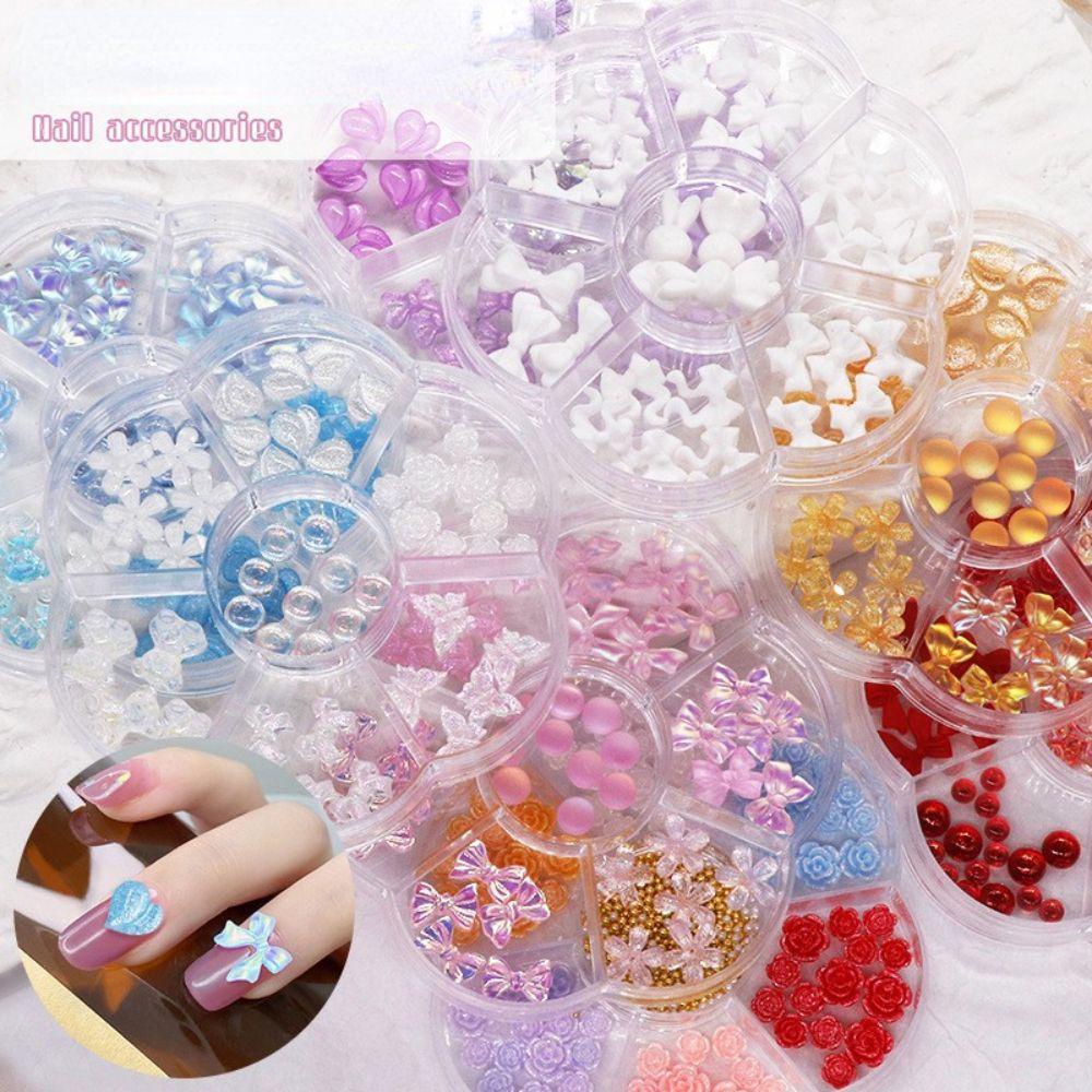 Bộ Vật Liệu Trang Trí Móng Tay 3D DIY 7 Trong 1 charms