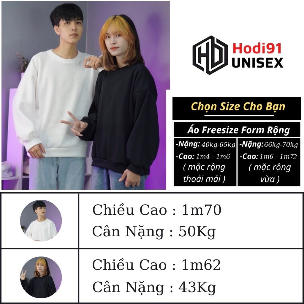 Áo Sweater Đôi Nỉ Nam Form Rộng Tay Dài Nữ Cao Cấp Phong Cách Ulzzang | BigBuy360 - bigbuy360.vn