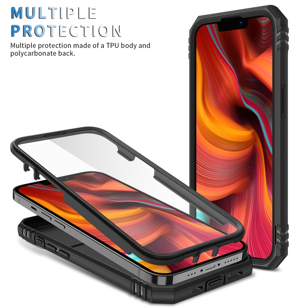 Ốp điện thoại cứng bảo vệ toàn diện 360 độ thích hợp cho iPhone 11 12 13 Pro Max 13 Mini X XR XS Max 6 6s 7 8 Plus