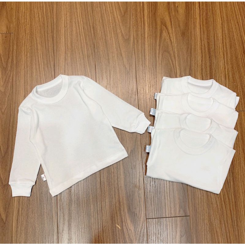 ÁO PHÔNG TRẮNG DÀI TAY 100% COTTON CHO BÉ