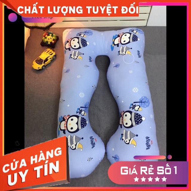 Gối bà bầu chữ u cotton size 120cm×75cm