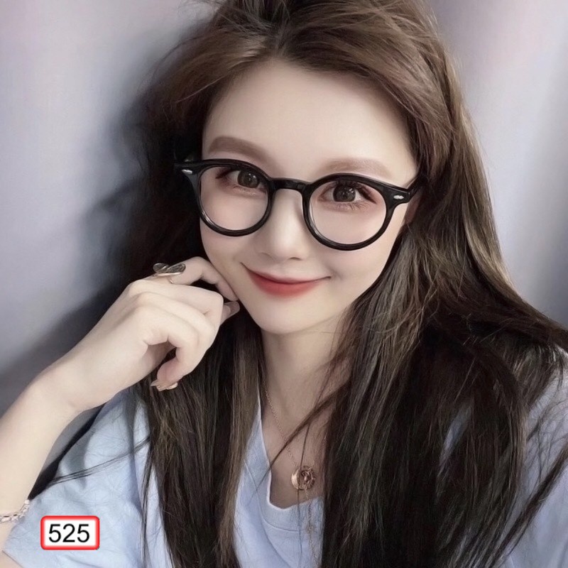 Mắt Kính Gọng Cận Form Tròn 525 Vạch Trendy Dễ Thương Siêu Hot - Hazo