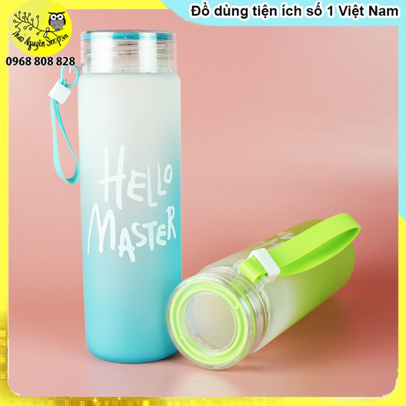 Bình nước thủy tinh Hello Master 400ml cao cấp