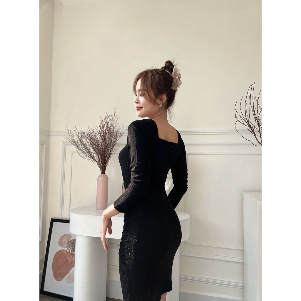 Đầm ôm thun kim tuyến dài tay GR0145