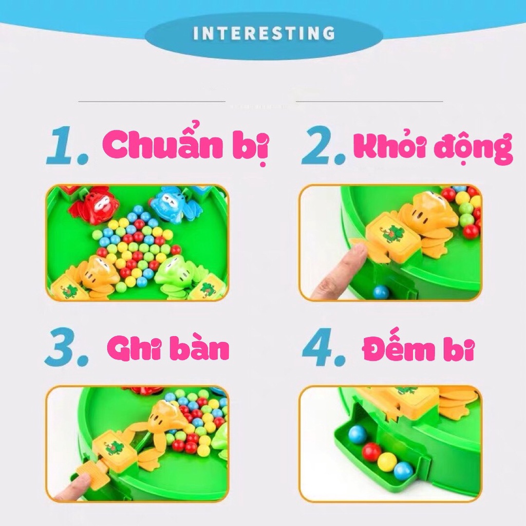 Ếch ăn kẹo, Bộ đồ chơi tương tác cho cả gia đình 4 người chơi giúp trẻ tăng phản xạ Dino