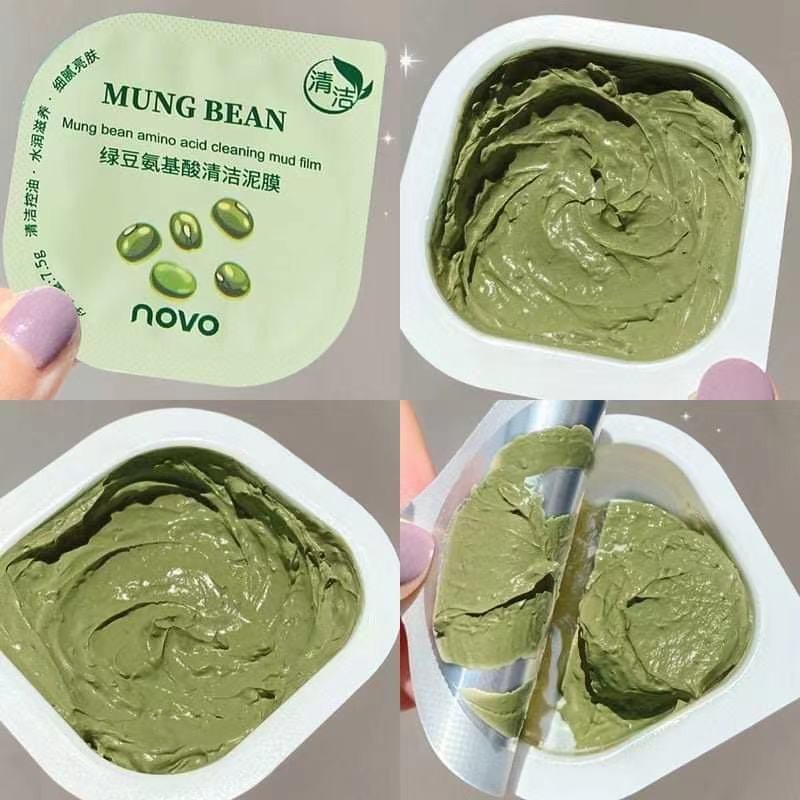 Mặt nạ NOVO ĐẬU XANH MUNG BEAN mask kiềm dầu hỗ trợ da mụn