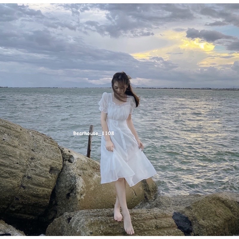 váy trắng dự tiệc chụp hình kỷ yếu siêu xinh-HÀNG CAO CẤP LOẠI 1-đầm trắng dự tiệc đẹp phong cách Hàn quốc | BigBuy360 - bigbuy360.vn