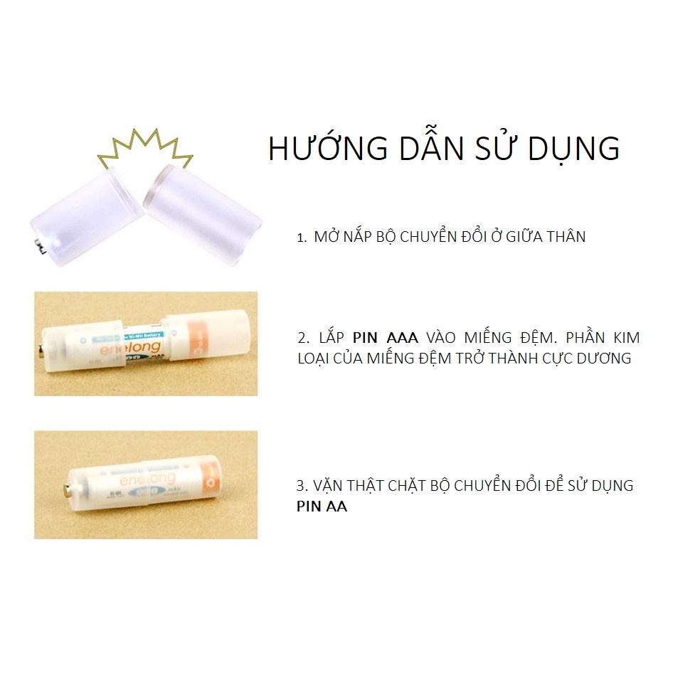 BỘ CHUYỂN ĐỔI PIN AAA THÀNH PIN AA