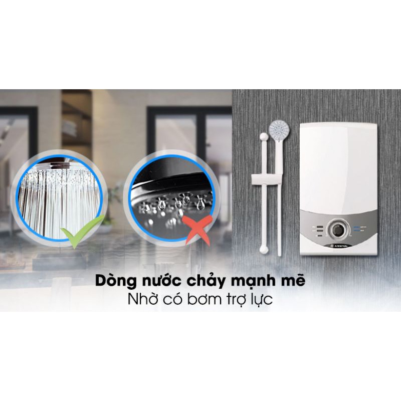 Máy nước nóng trực tiếp Ariston AURES SM45PE, có bơm, Mới 2020