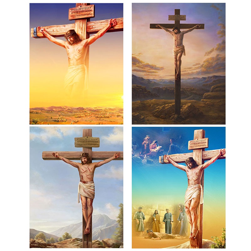 Bộ Tranh Đính Đá 5D Họa Tiết Chúa Jesus Độc Đáo DIY Dùng Trang Trí Nhà Cửa