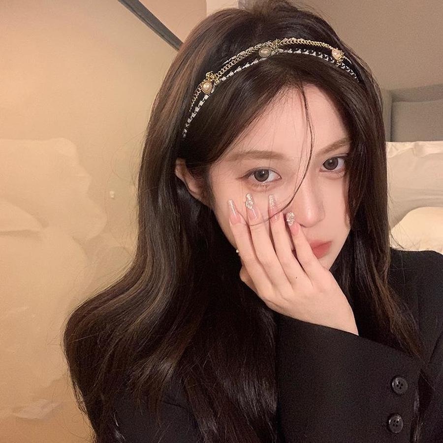 Băng Đô Cài Tóc Đính Đá Pha Lê Và Ngọc Trai Nhân Tạo Phong Cách Hàn Quốc Mới