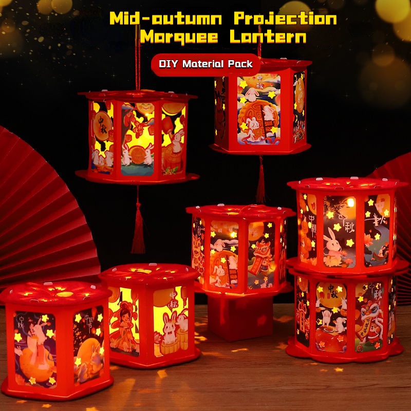 Lồng Đèn Xếp Hình Origami Thủ Công Họa Tiết Hoạt Hình Cổ Điển Sáng Tạo Trang Trí Lễ Hội Mùa Thu Cho Trẻ Em DIY