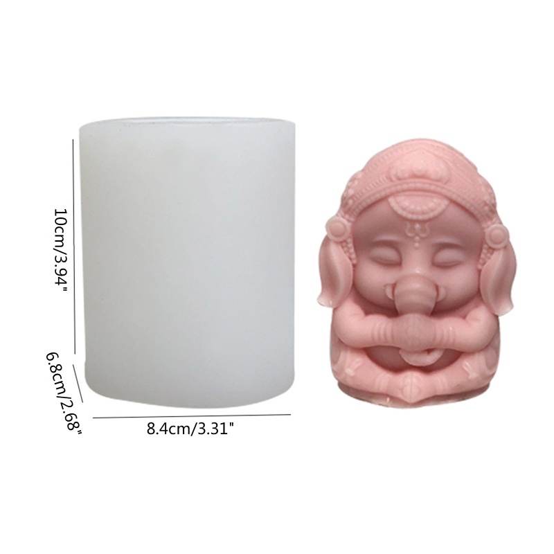 Khuôn Silicone Tạo Hình Làm Xà Phòng / Nến Hình Hindu Ganesh 3D DIY