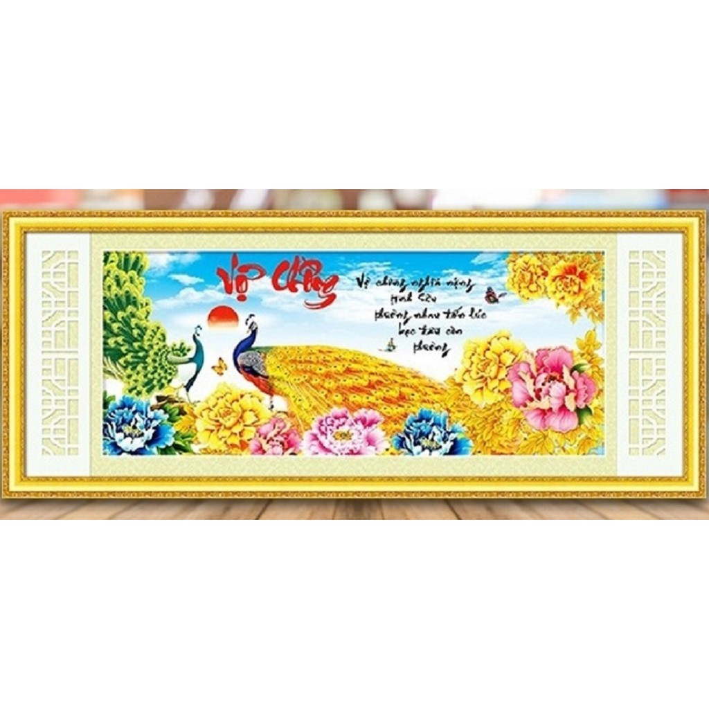 Tranh thêu Vợ chồng Nghĩa nặng tình sâu - LV3085