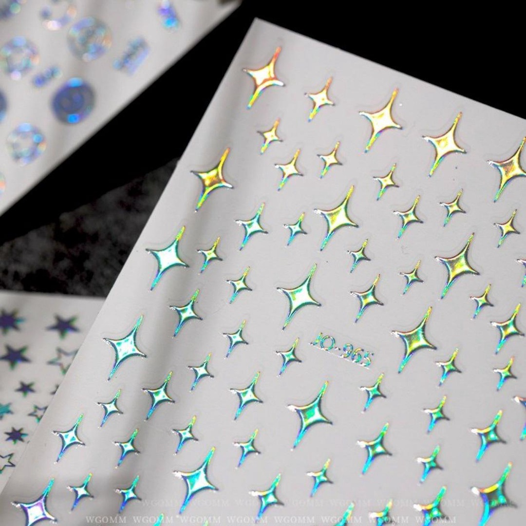 Sticker Nail Galaxy 2022 | Hiệu Ứng Laser Cực Quang | Hình Dán Móng Tay