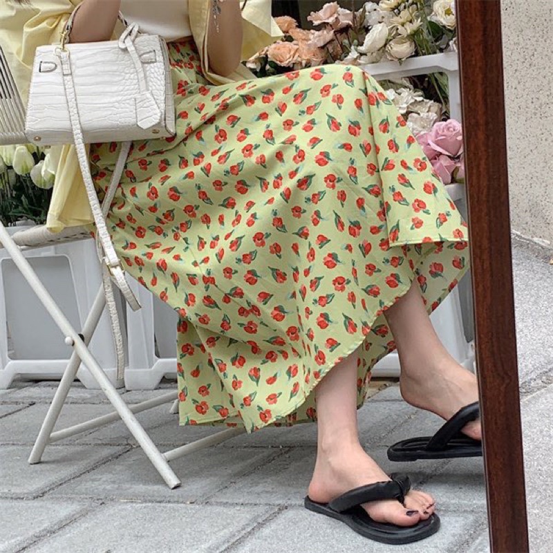 Chân váy thô hoa nhí 2 lớp Ulzzang style 🌸 Hàng Quảng Châu
