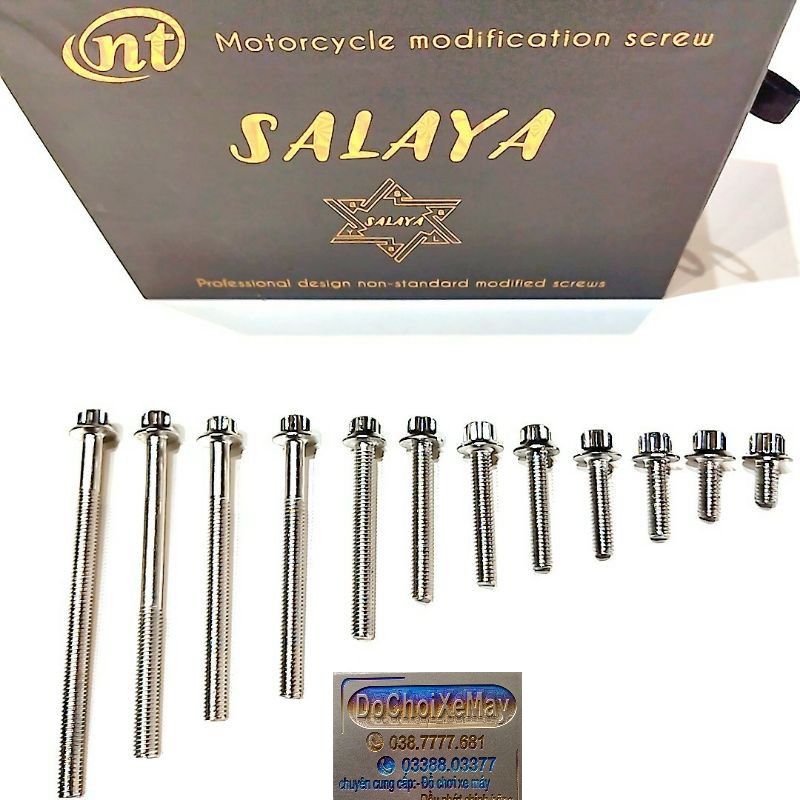 ốc 6li10 6li20 6li30 6li40 đầu trụ lốc máy Salaya inox 304 . DoChoiXeMay