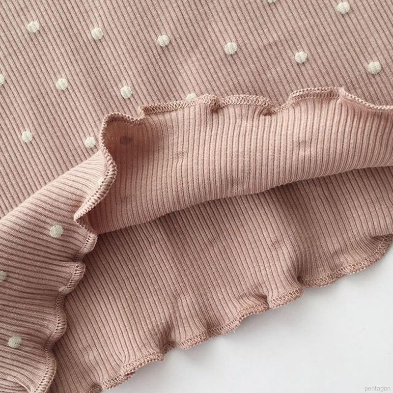 Bộ Đồ Ngủ Ngắn Tay Họa Tiết Chấm Bi Thời Trang Mùa Hè Cho Bé Gái