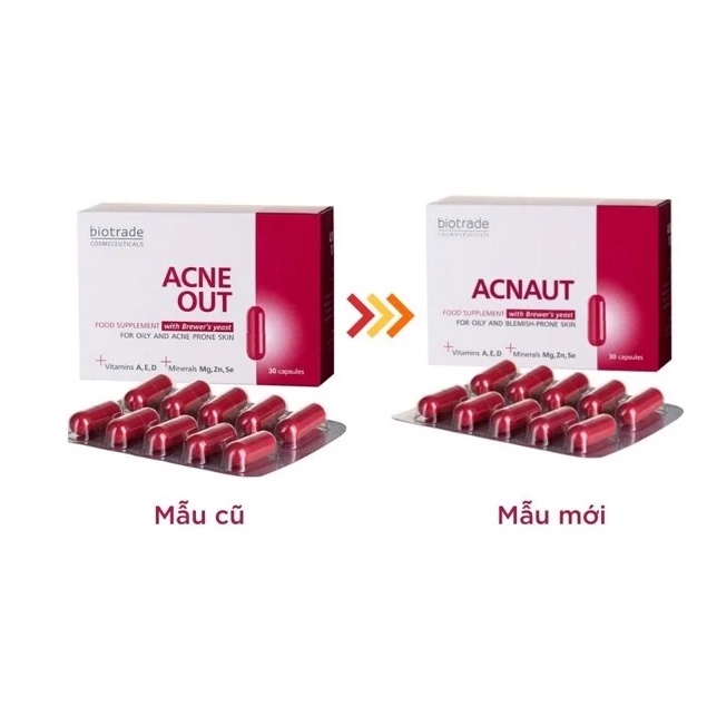 Viên uống giảm mụn Biotrade Acnaut Food Supplement 30 viên, đẹp da, giảm thâm mụn - Bác Sĩ Phương Trang