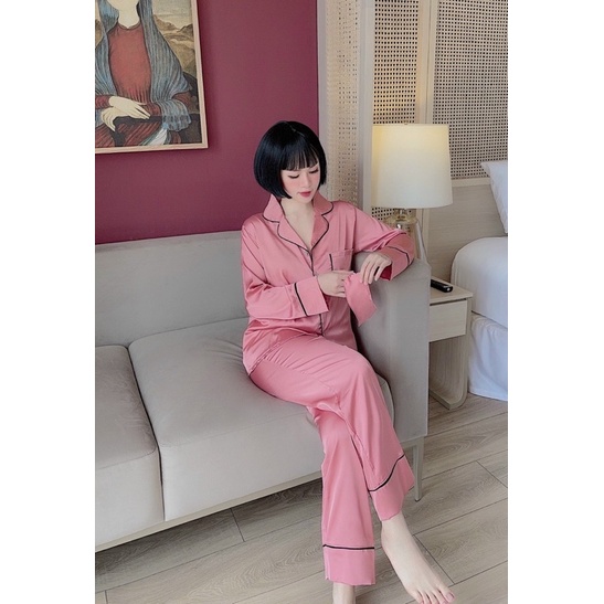 Bộ lụa pizama tiểu thư | BigBuy360 - bigbuy360.vn