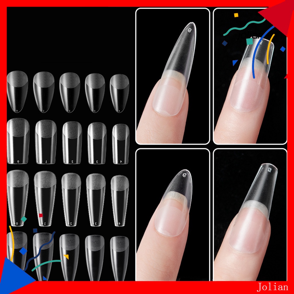 Hộp 120 đầu móng tay giả trong suốt dạng gập tiện dụng