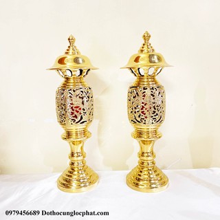 Đèn Thờ Cúng Gia Tiên Quả Dứa Bằng Đồng 30cm