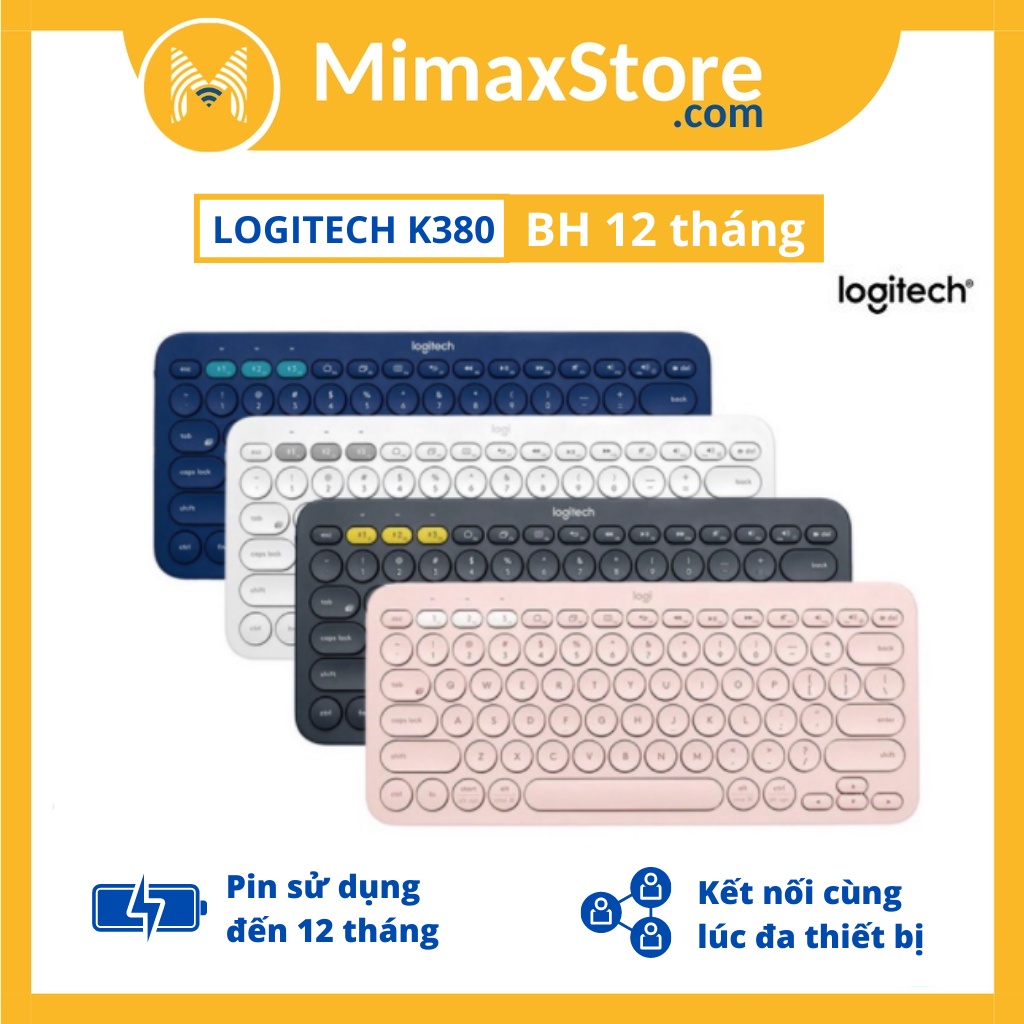 [Hỏa Tốc - HCM] Bàn phím Bluetooth Logitech K380/K480 Multi-Device - Kết nối cùng lúc 3 thiết bị | BH 12T | Mimax Store