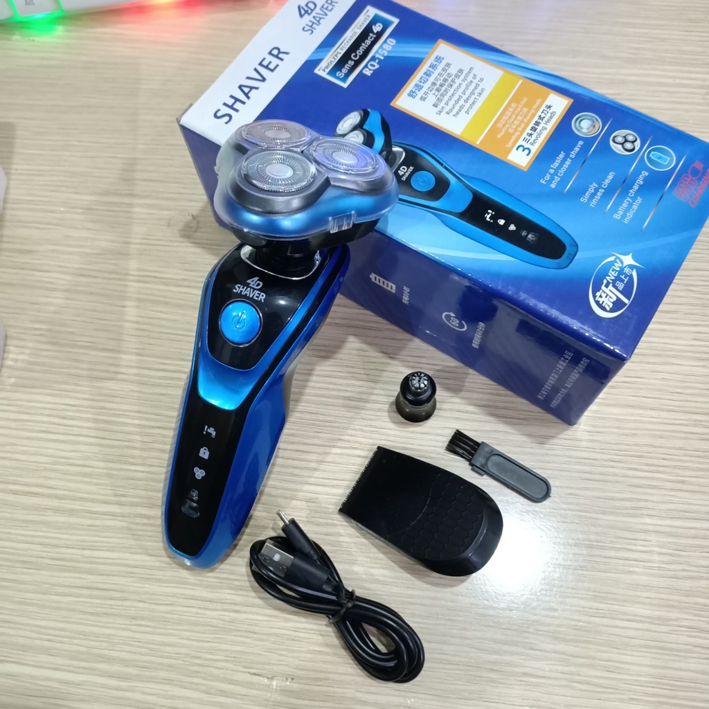 Máy cạo râu đa năng SHAVER SK1588 Bản PRO, Cạo lông, tỉa lông mũi, chống nước cực tốt