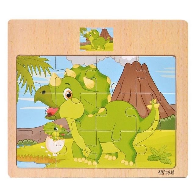 Đồ Chơi Tư Duy - Combo Bộ 4 Tranh Ghép Hình 12 Mảnh Gồm PtGT và Con Vật ( Giao Ngẫu Nhiên)