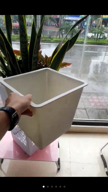 Chậu nhựa vuông, Chậu Nuôi Cá, trông sen, Trồng thủy canh Có van thoát nước size lớn 36cm