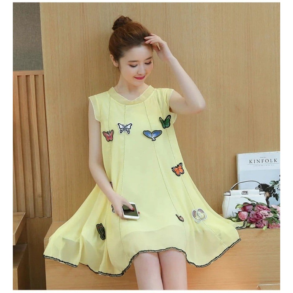 ĐẦM SUÔNG CHIFFON KẾT BƯỚM