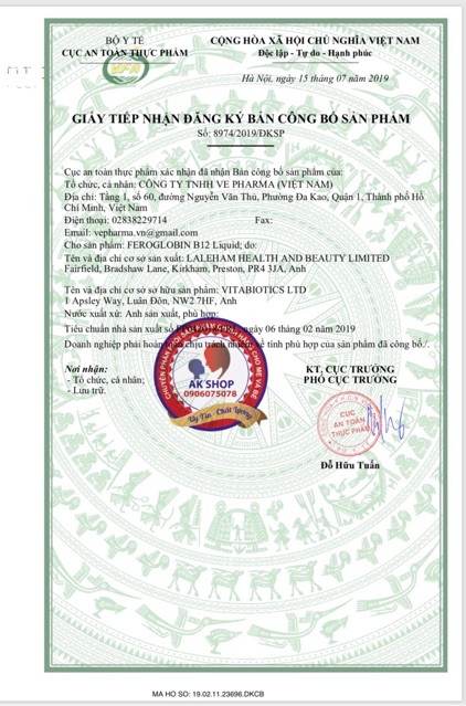 Sắt nước Feroglobin  hàng chính hãng