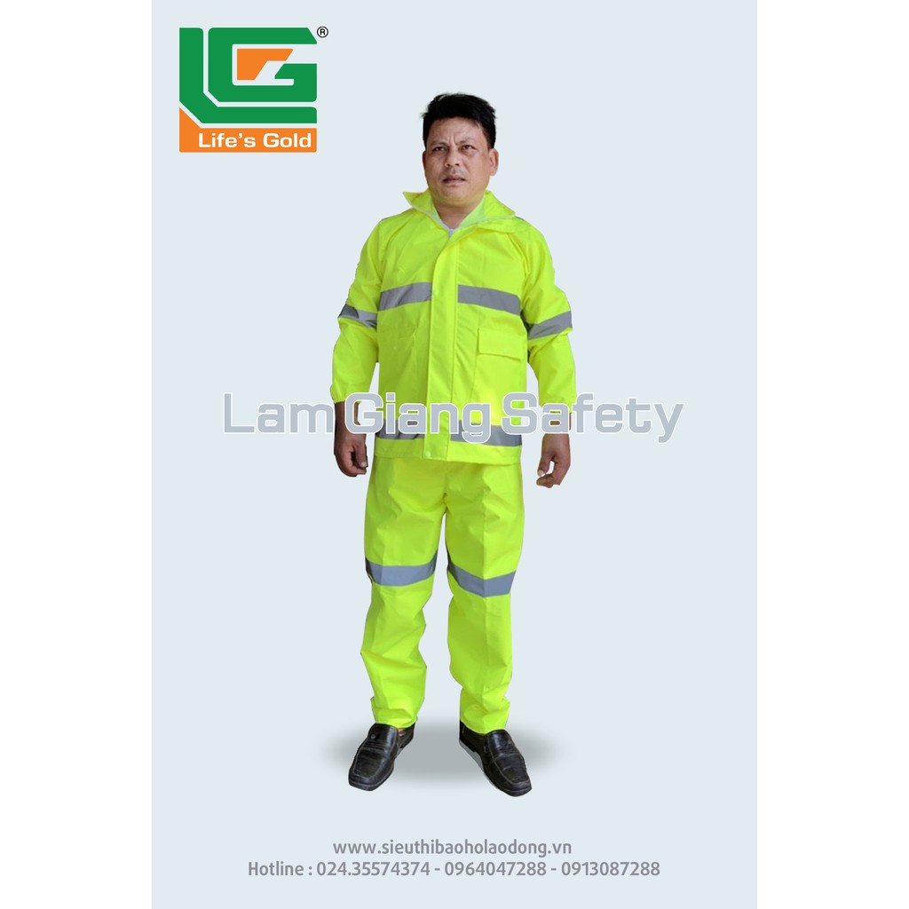 Bộ quần áo mưa phản quang cảnh sát giao thông cao cấp 2 lớp LG-AM-02