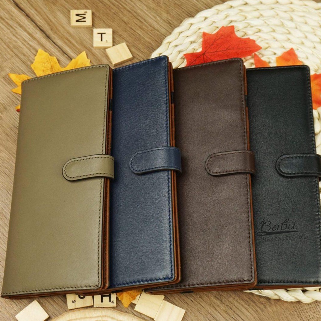 Ví nam da bò Nappa, bóp cầm tay nam Babu Handmade, ví cầm tay nữ cao cấp WL169