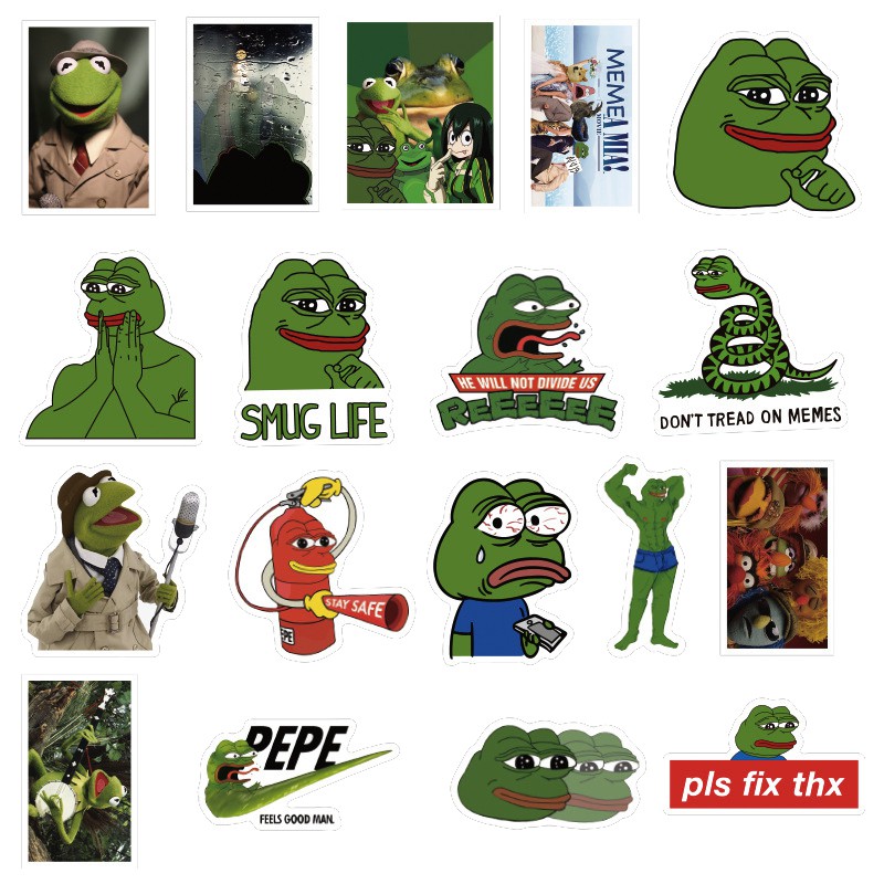 Set 50 sticker ếch xanh Pepe siêu bựa mẫu mới