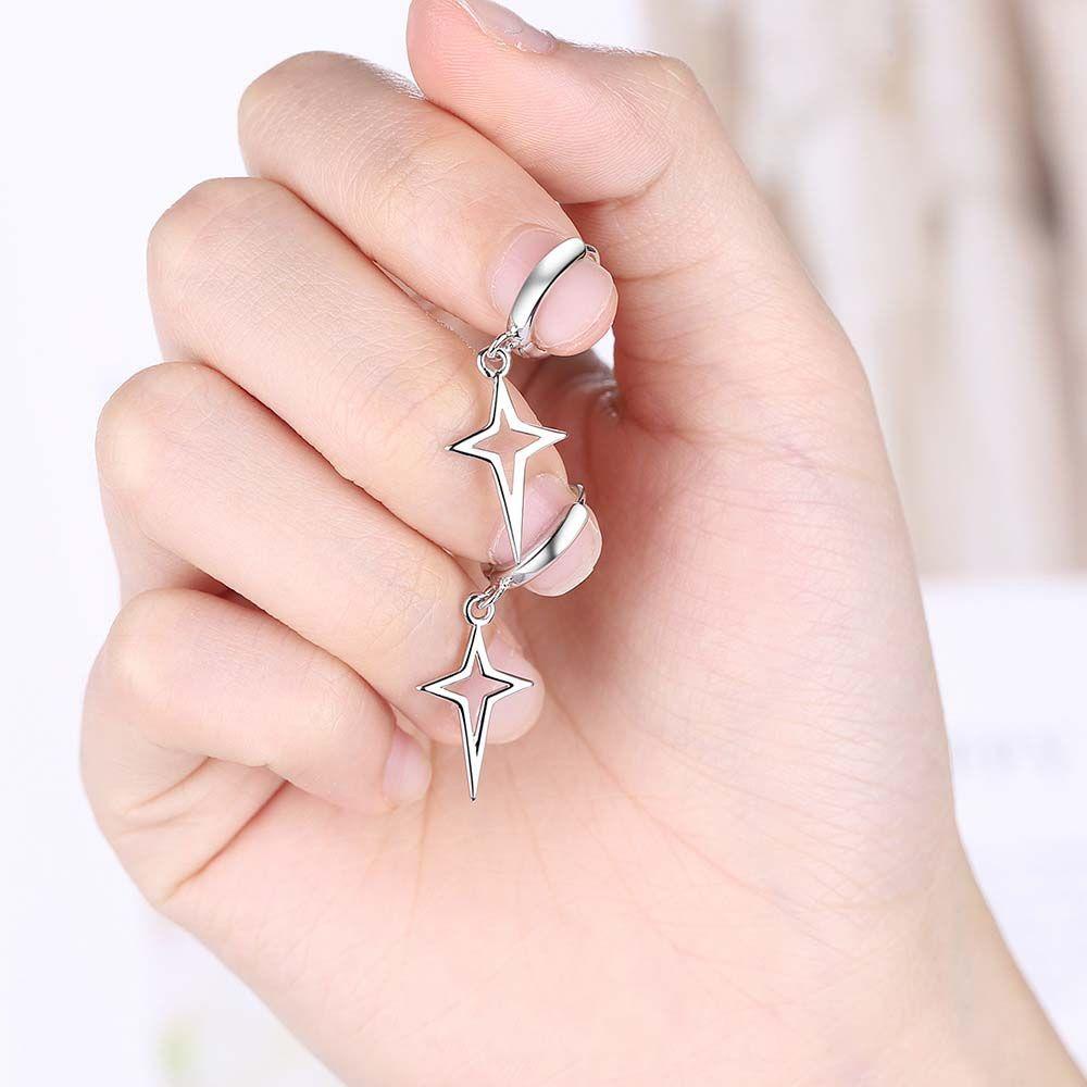Khuyên Tai Ngôi Sao / Thánh Giá Phong Cách Gothic Cho Nam|Bông Tai Chữ Thập Màu Sắc Thời Trang|Khuyên Tai Màu Đen Thời Trang Cho Nữ