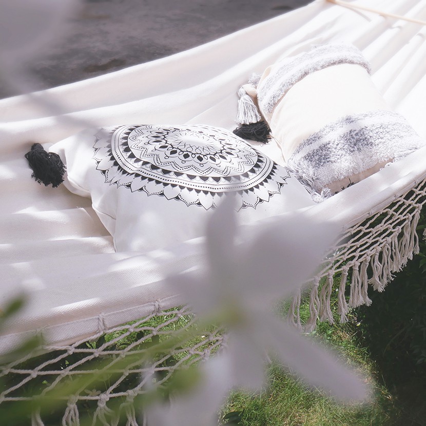 Võng Dài Canvas Tua Rua Trang Trí Đi Biển Picnic