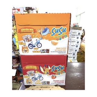 SỮA CHUA UỐNG TIỆT TRÙNG SUSU HƯƠNG DÂU-HƯƠNG CAM 80mlx 48 hộp