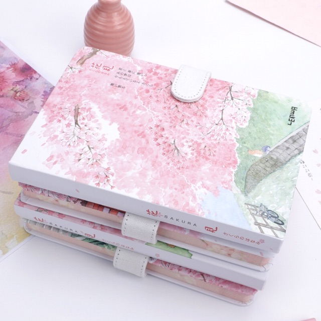 Sổ mèo hoa anh đào , sổ tay kế hoạch scrapbook nhiều mẫu mèo nhật bản