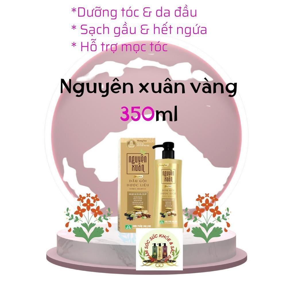 Dầu gội dược liệu Nguyên Xuân vàng 350ml tặng 35ml ( dành cho tóc dâù và  bết