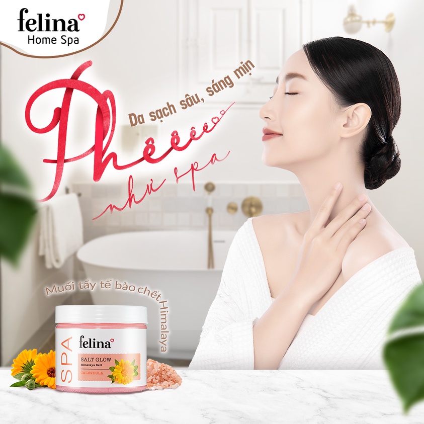 Combo 3 hộp tẩy tế bào chết Felina - Muối hồng Himalaya 500g/hộp, Kem cà phê 220g/hộp, Gel hạt mơ nghiền 300ml/hộp