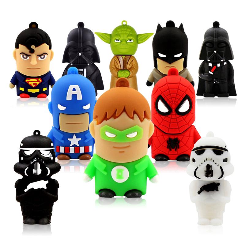 USB Lưu trữ tùy chọn dung lượng 64GB 32GB 16GB hình Spiderman / Iron Man / Iron Man / Iron Man