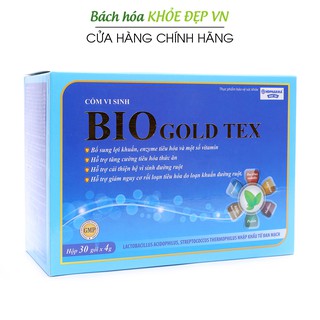 Cốm vi sinh Bio Gold Tex giúp bé ăn ngon, giảm rối loạn tiêu hóa, táo bón, tiêu chảy - Hộp 30 gói