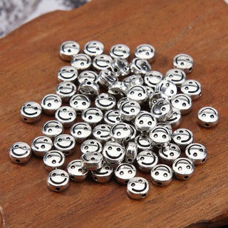 10 Chiếc Hình Tròn Mặt Cười Hạt Miếng Đệm Hạt Có Lỗ Cho DIY Handmade